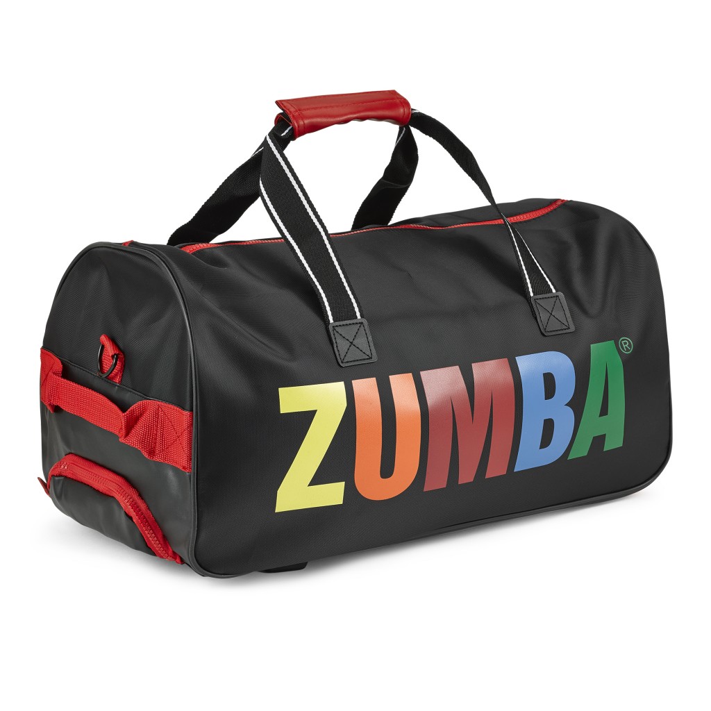 Zumba Fitness London Love Bowler Black Silver Pink Vinyl Weekend Duffle Bag