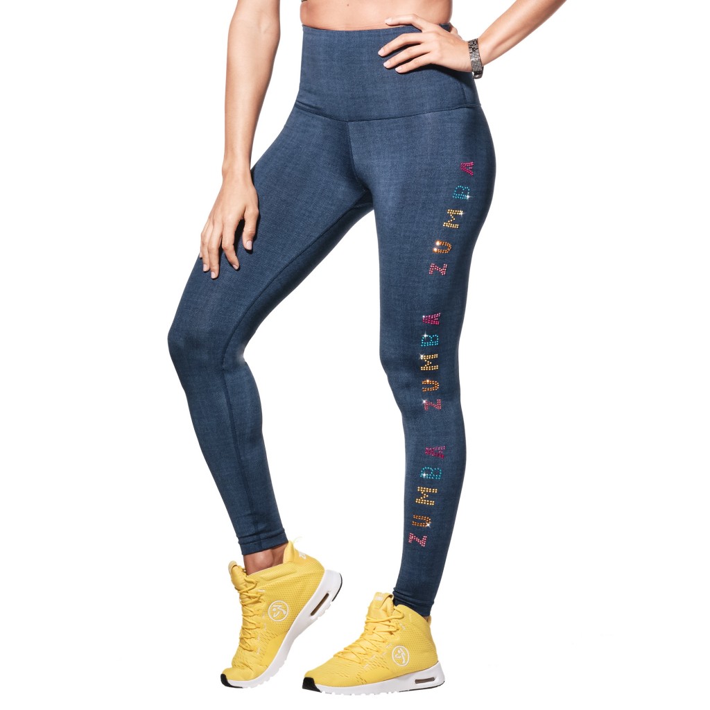 Zumba Fitness High Waisted Crop Leggings with Swarovski Crystals - Bol