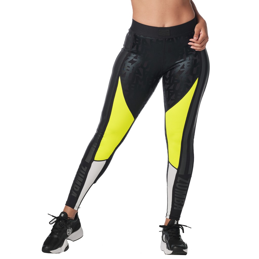ZYIA, Pants & Jumpsuits, Zyia Black Yellow Colorblock Stripe Bumblebee  Light N Tight Leggings