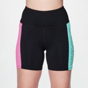 Zumba Beach Party High Waisted Biker Shorts - Aqua Escape, XS
