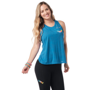 Zumba Dance Happy Tank - Blue Lightning, M