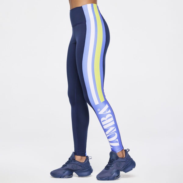 Zumba Waisted Ankle Leggings With Continuous Side Panel