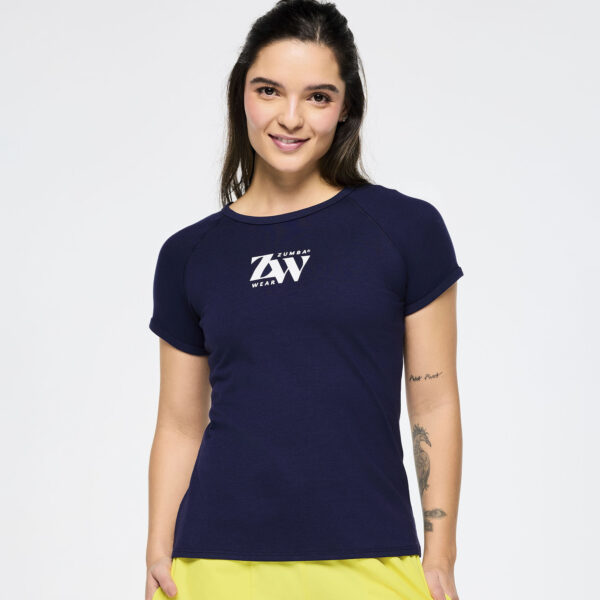 Zumba Fitted Raglan Cap Sleeve Top